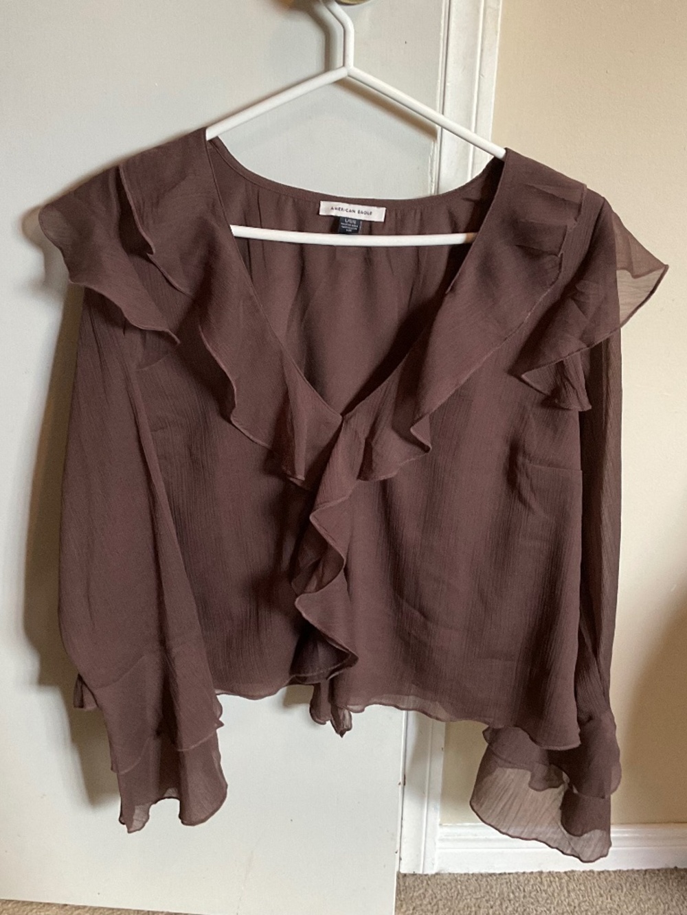 American Eagle Brown blouse size large